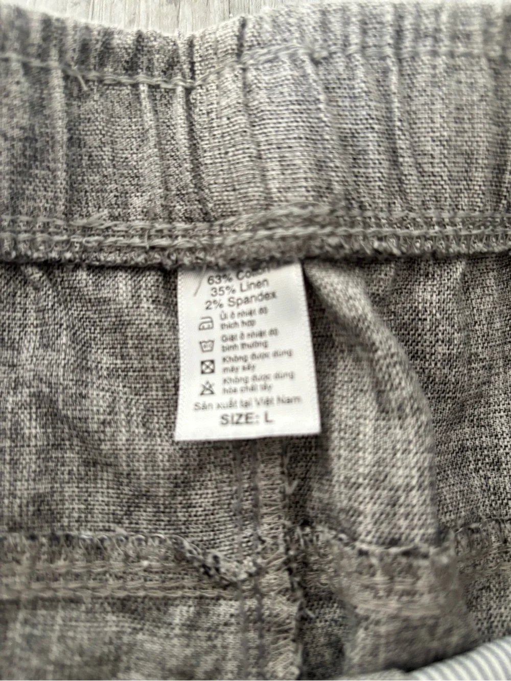 Men's Gray Drawstring Casual Linen Pants